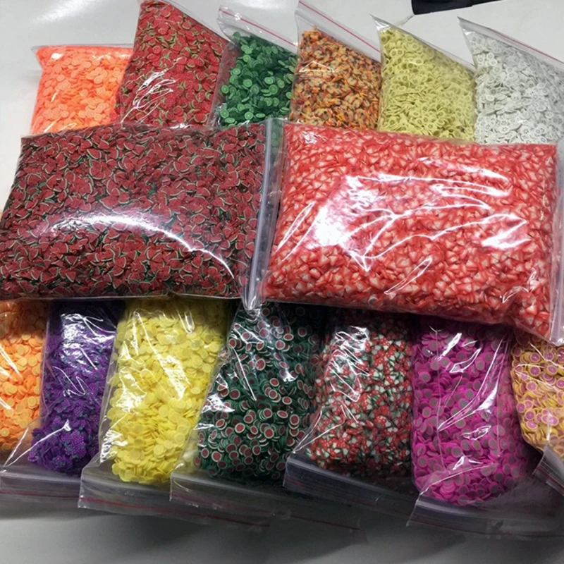 est Seller Polymer Clay / Fruit Slices Sprinkles for Slime and Nail Art, Slime Accessories Bulk Pack in 1 KG bag Hot sale p