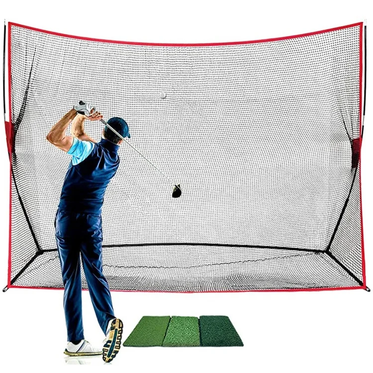 Hot Portable 10x7ft Golf Practice Hitting Swing Nylon Net For Indoor Outdoor Detachable Golf Cage Training Aids With Carry Bag