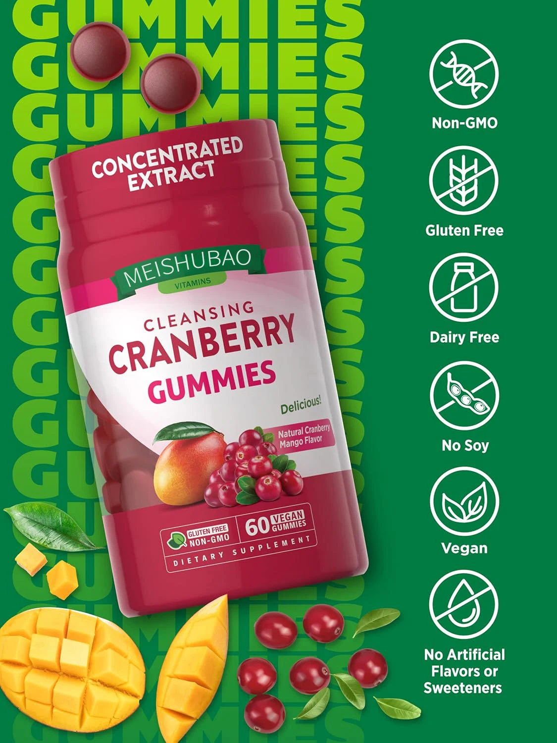 Good price quality Sugar-Free cranberry gummies vegan cranberry probiotic gummies cranberry probiotic gummy