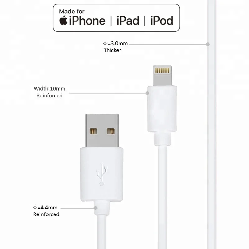 Factory Seller Foxconn For iPhone usb cable charging data sync line with 1M 2M 3M