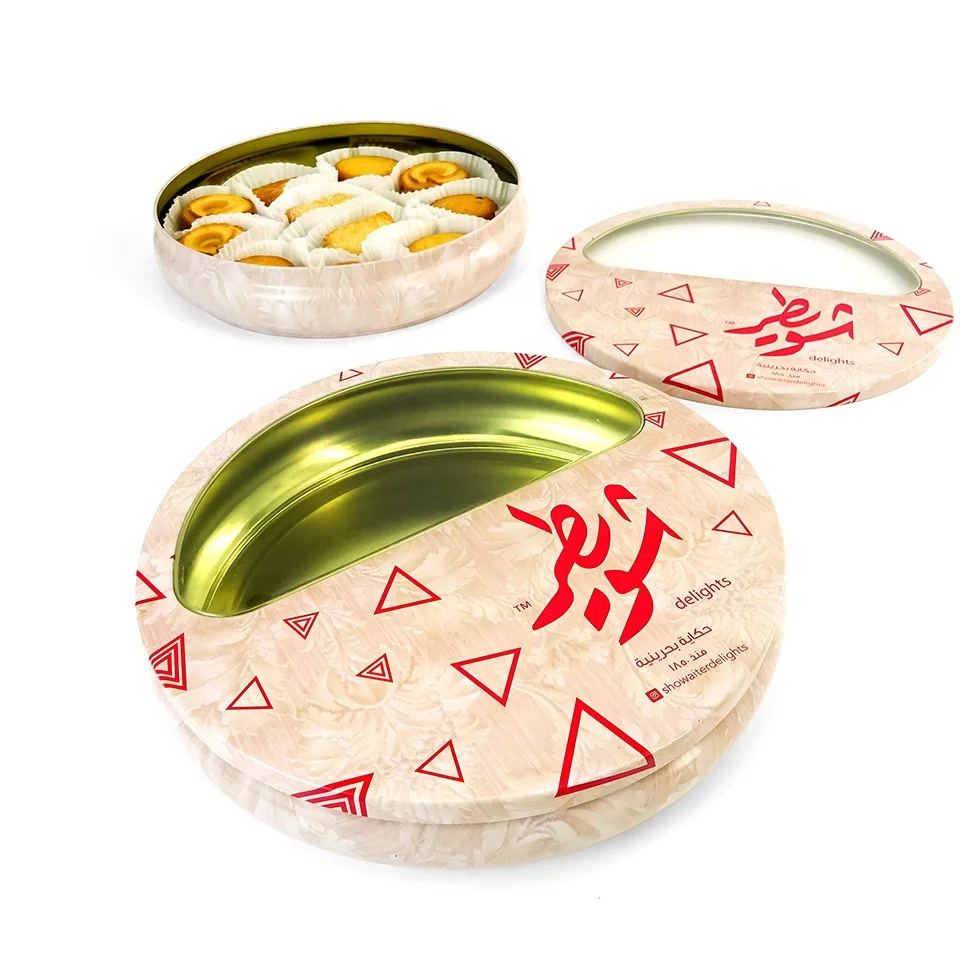 OEM Custom Food-Grade Tin Box Square Metal Cookie Tin with windows for Biscuits Candies Chocolate Cakes