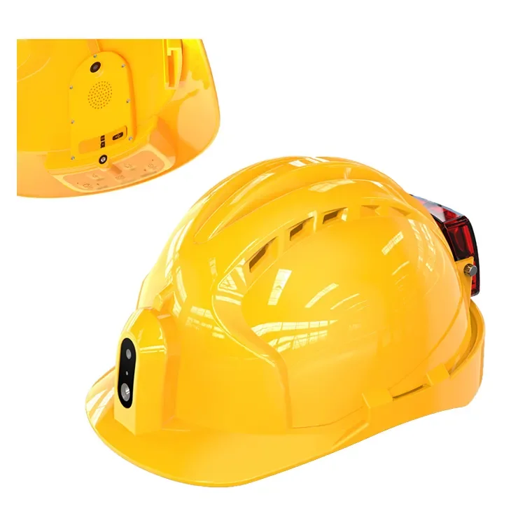 Custom Construction Hard Hats White with Climbing Light 4G Wifi Live Camera ABS GPS SOS-Safety Helmets Features