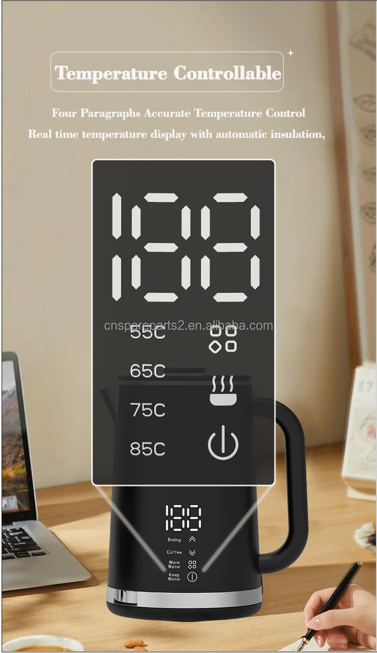 1500W 2.6lPortable Double Glass Tea Maker Stainless Steel Modern With Glass Tea Pot Smart Electric Kettle Turkish Samovar Kettle