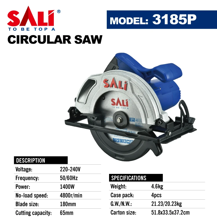 
SALI 3185P Wholesale Modern Design 1400W Circular Saw Use for Sawing Wood 