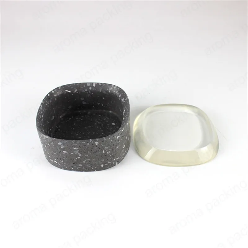 Unique Shape Waterstone Jar Concrete Container With Resin Lid