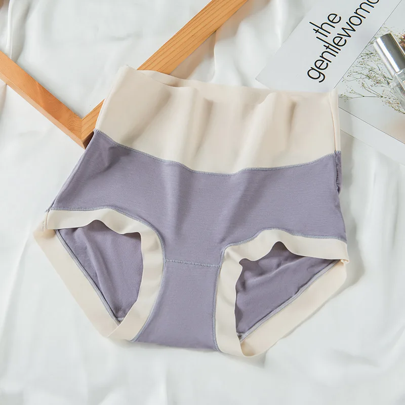 Wholesale Fashion Ladies Underwear Fat Plus Ladies Low Waist Panties Seamless High-waist Simple Contrast Color Modal Panties
