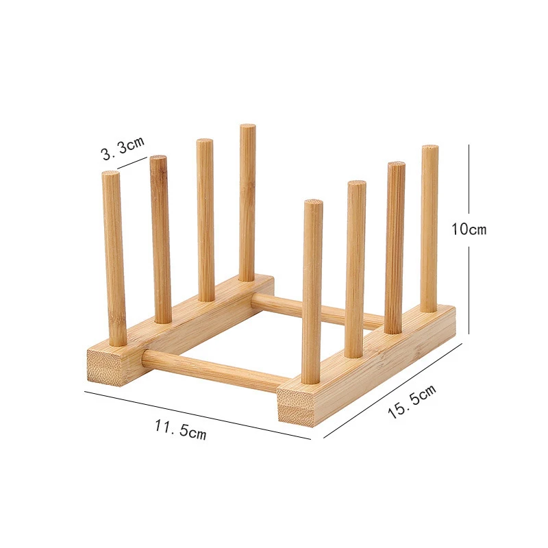 Bamboo Dish Rack Holder Plate Bowl Cup Book Pot Lid Cutting Board Drying Rack Stand Drainer Storage Organizer