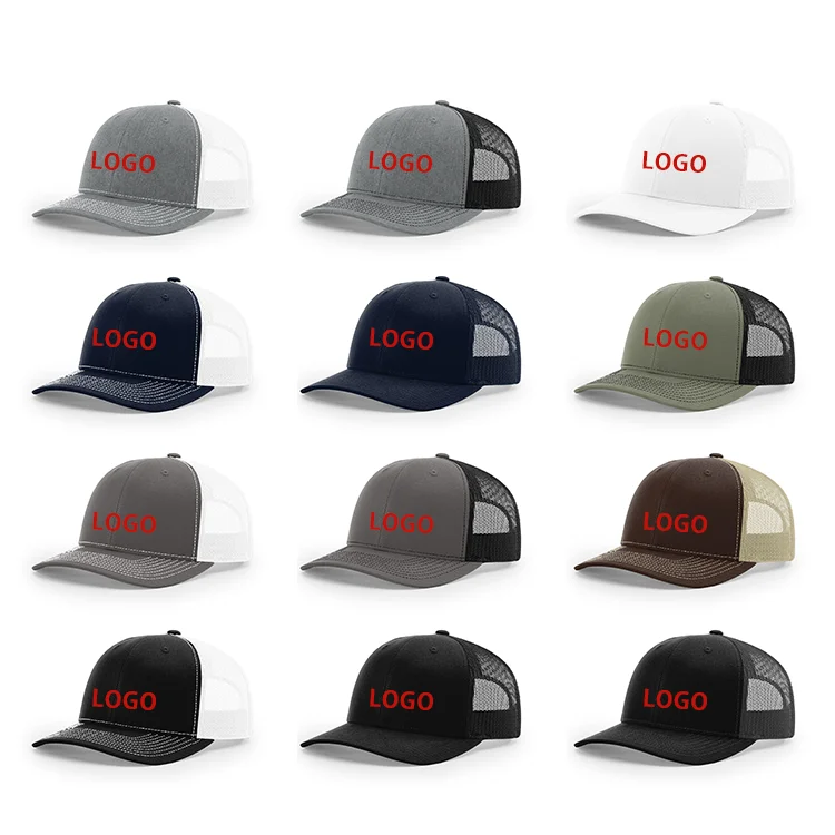 Classic Gorras Hats Richardson 112+ Trucker Hat Embroidery Adjustable Stretch Polyester Mesh Trucker Hat Custom