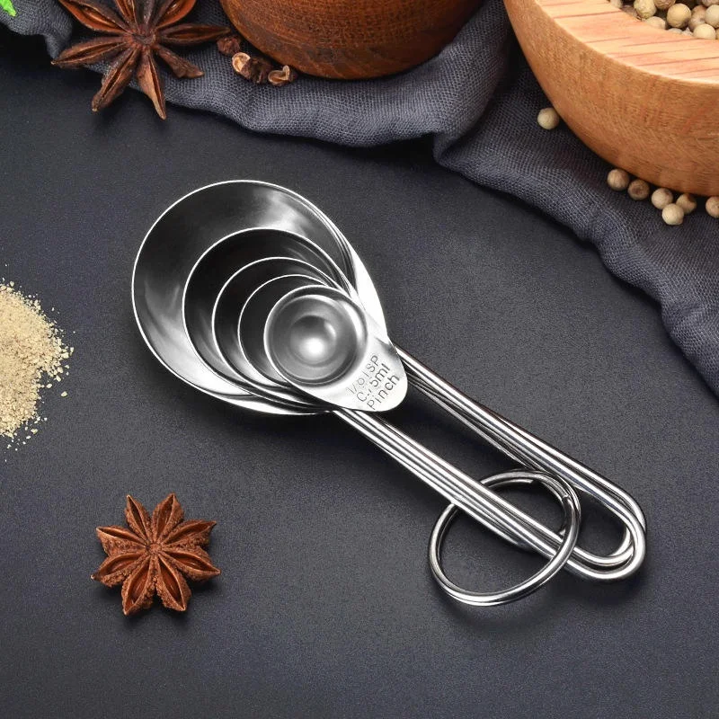 5 Pack Stainless Steel Measuring Spoon 1 tsp-1/8 tsp for Dry and Liquid Metal Measuring Spoons
