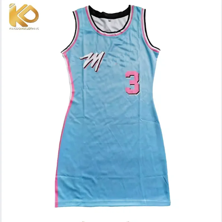 Custom Sexy White Pink 24 Basketball Jersey Dress for Women Fashion Uniform Dress Sportswear 1men Polyester Sets Custom Designs