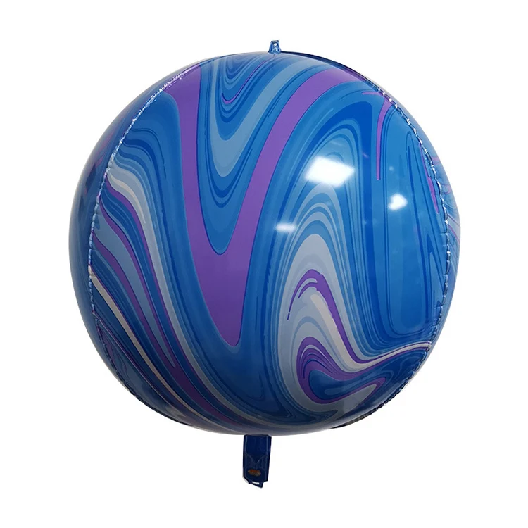 Wedding Party Event Decoration Ballons 22 Inch Helium Mylar 4D Round Marble Pattern Balloons