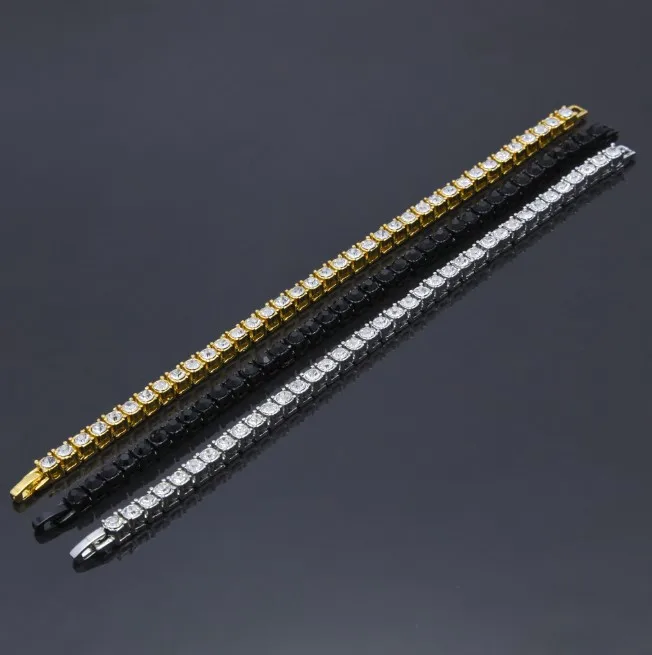 Fashion Bracelet Hip-hop Jewelry Rhinestones Crystal 3mm 4mm 5mm Tennis Chain Bracelets Trend Jewelry Wholesale