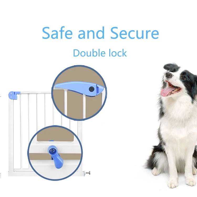 Safety baby gate for gate way 75cm to 82cm with auto door lock function white