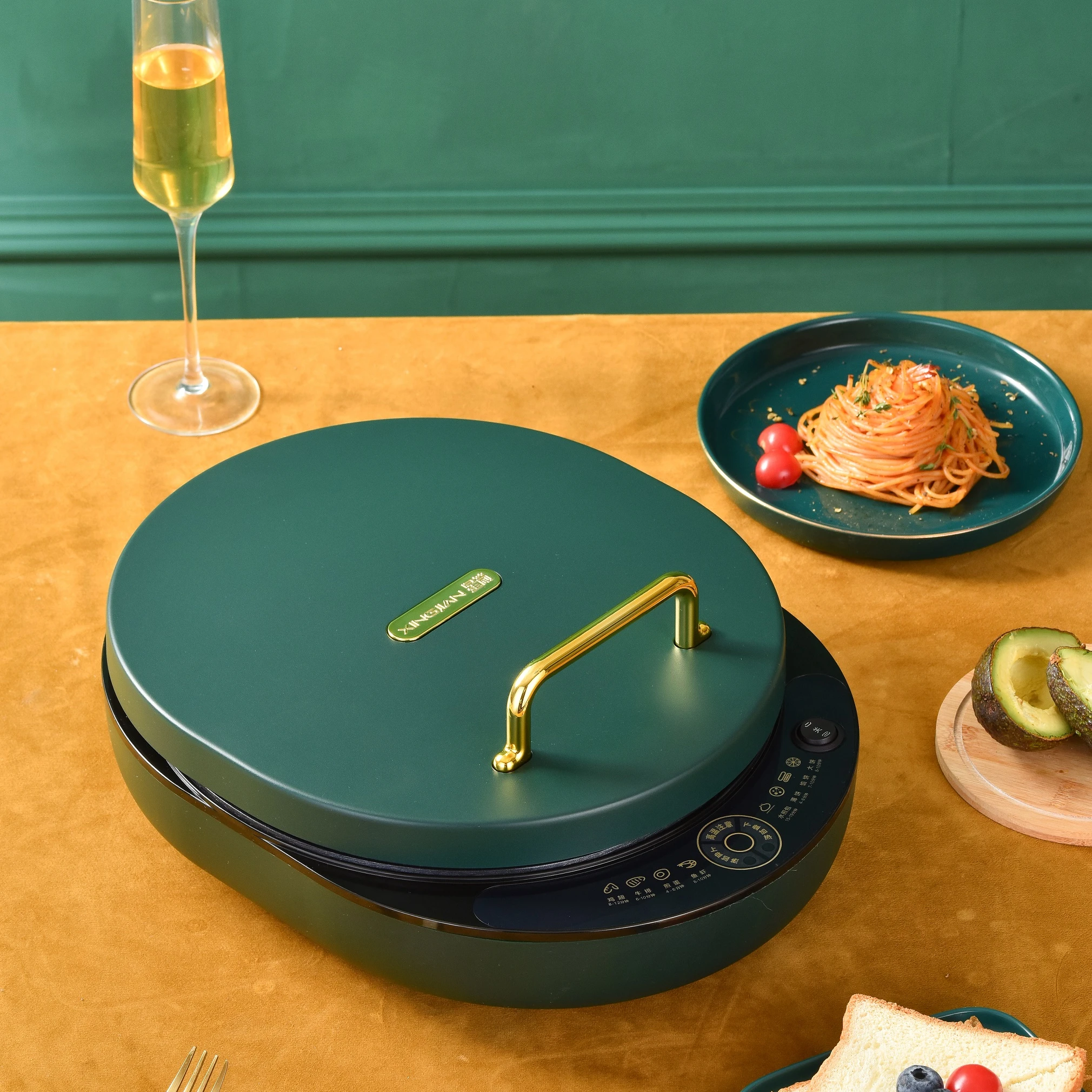 
easy use double sides quick cook non sticky pizza maker roti crepe makers bbq grill pan electric baking pan 