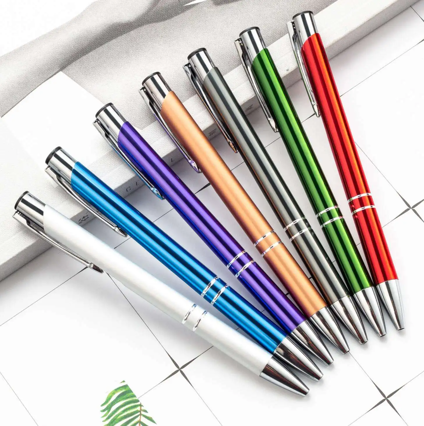 Promotional Custom Logo Branded Cheap Ball Point Metal Pen Personalised Multi Color Laser Engraved Stylus Ballpoint Pen for Gift