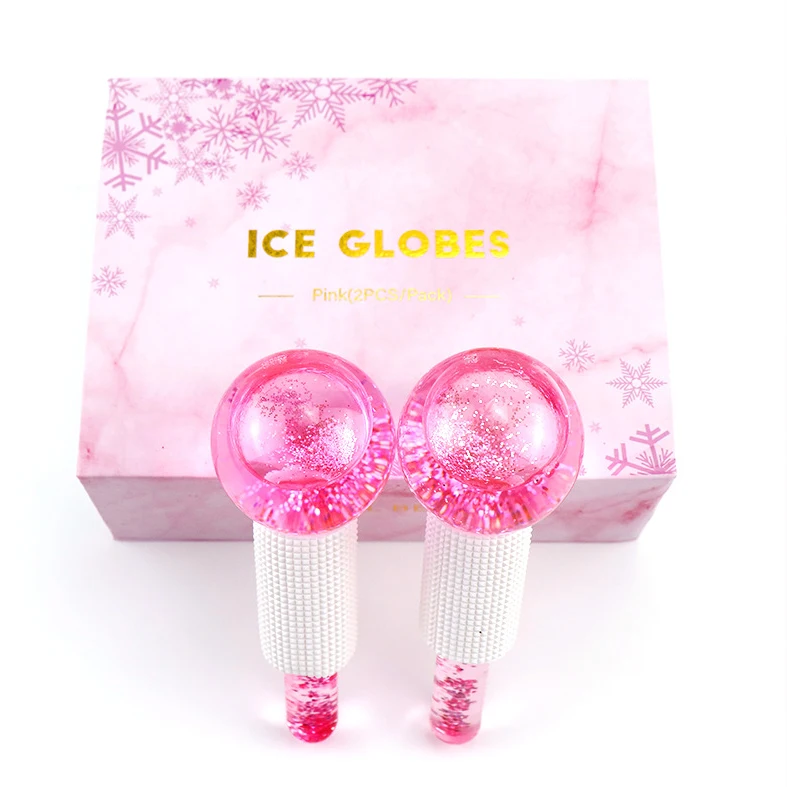 Oem Private Logo Multi-functional Beauty Equipment Cold Roller Ball Glass Freeze Facial Ice Globes For Face Skin Care