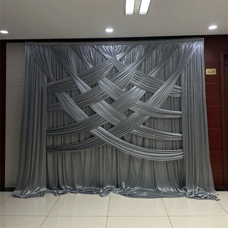 Custom Drape Elastic Milk Silk White Wedding Background Drapes Curtains Backdrop Durtain For Wedding Stage Decoration