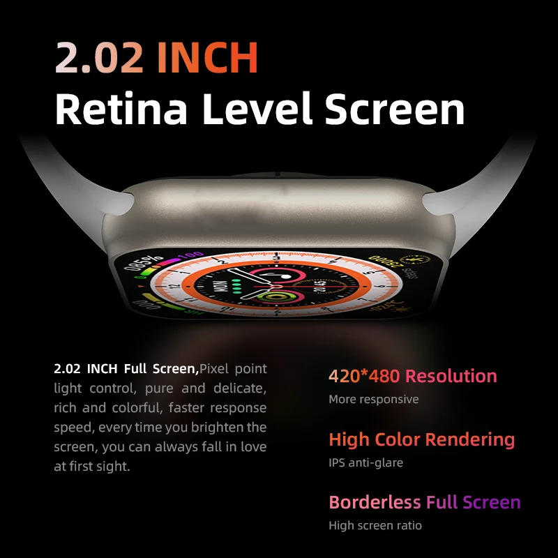 Latest Sports 1.91 Inch Square Screen Tft Screen Smart Watch Wireless Charging Thoughtful Hw8 Ul-tra Smartwatch Serie 8