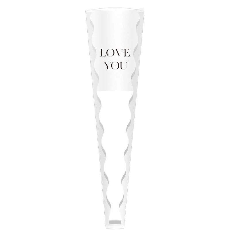 Hot Selling 14*40cm/pcs 20pcs/lot Opp Plastic Flower Bag Kraft Paper Rose Flower Sleeve For Florist Materials