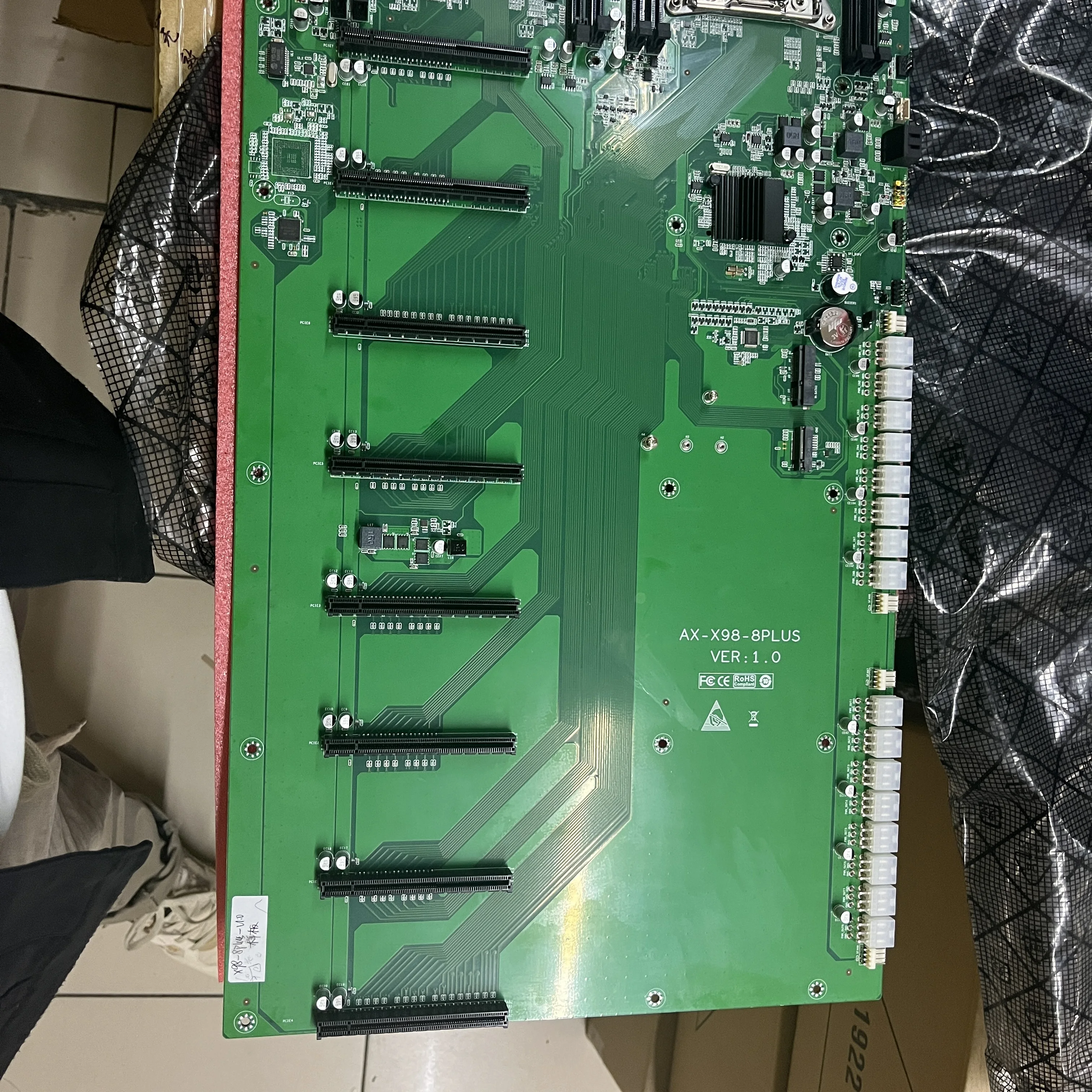 AX X99 Motherboard Dual CPU LGA 2011-3 6 PCIE DDR4 ECC REG RAM E5 V3 V4 CPU 70mm Spacing Server Mainboard for ALEO