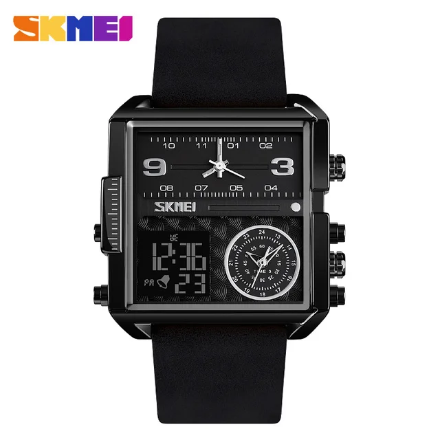 Мужские водонепроницаемые кварцевые 1584 с двойным временем