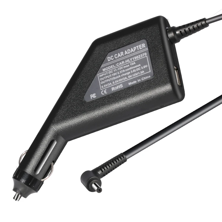 Laptop car charger QC3.0 USB  19V 2.37A  45W for Asus with 4.0*1.35mm black tip power supply adapter