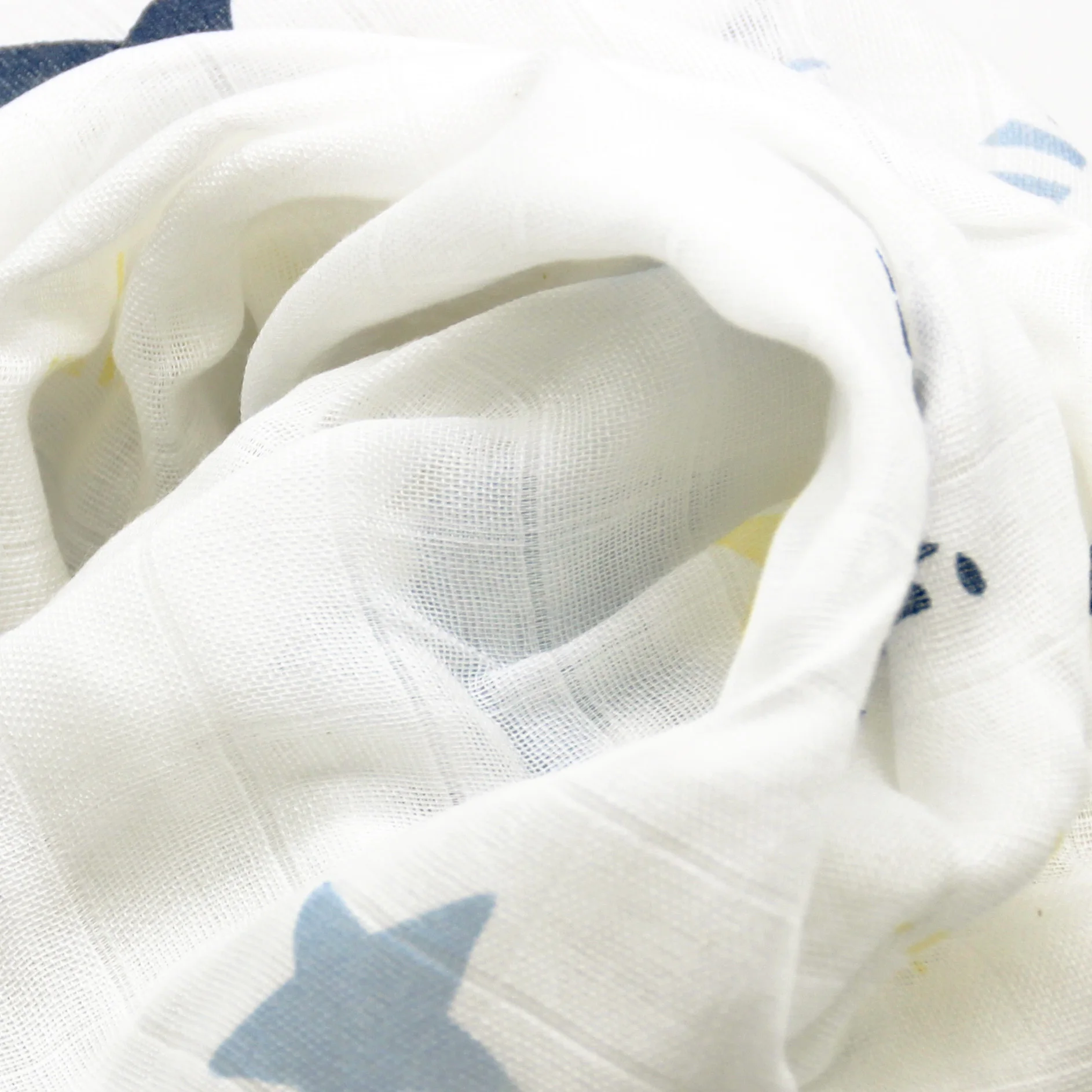 70% Bamboo 30% Cotton Printed Muslin 2 Layer Fabric For Baby Blankets