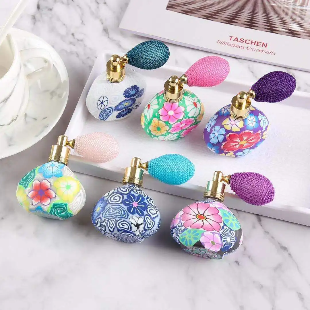 15ml Polymer Clay Perfume Bottles Empty Refillable Bottle Airbag Atomizer Spray Scent Bottle Pump Case Travel Cosmetic Container