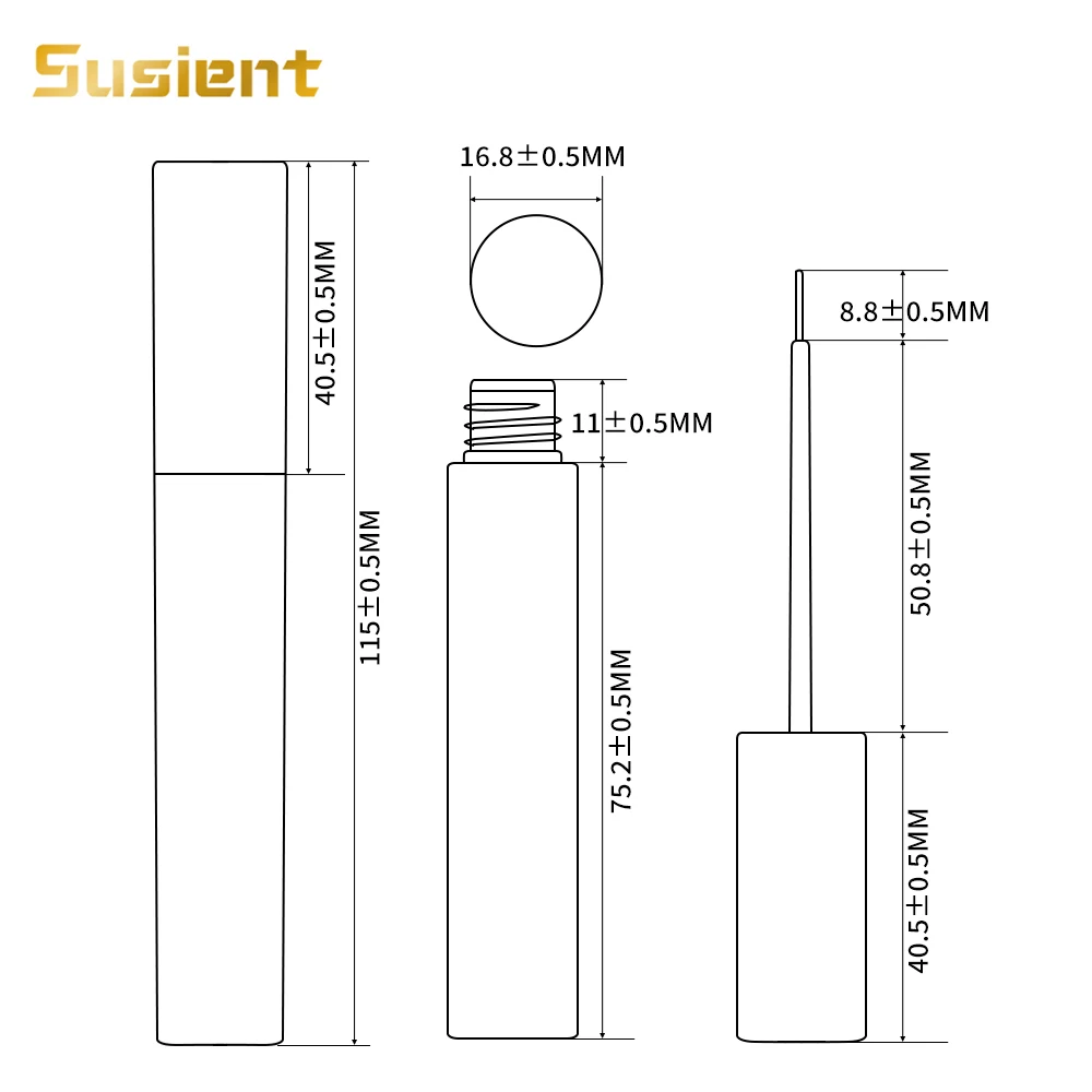wholesale eyelash tube eyeliner pen custom logo lip gloss tubes empty liquid eyeliner bottle lip glaze tube with brush