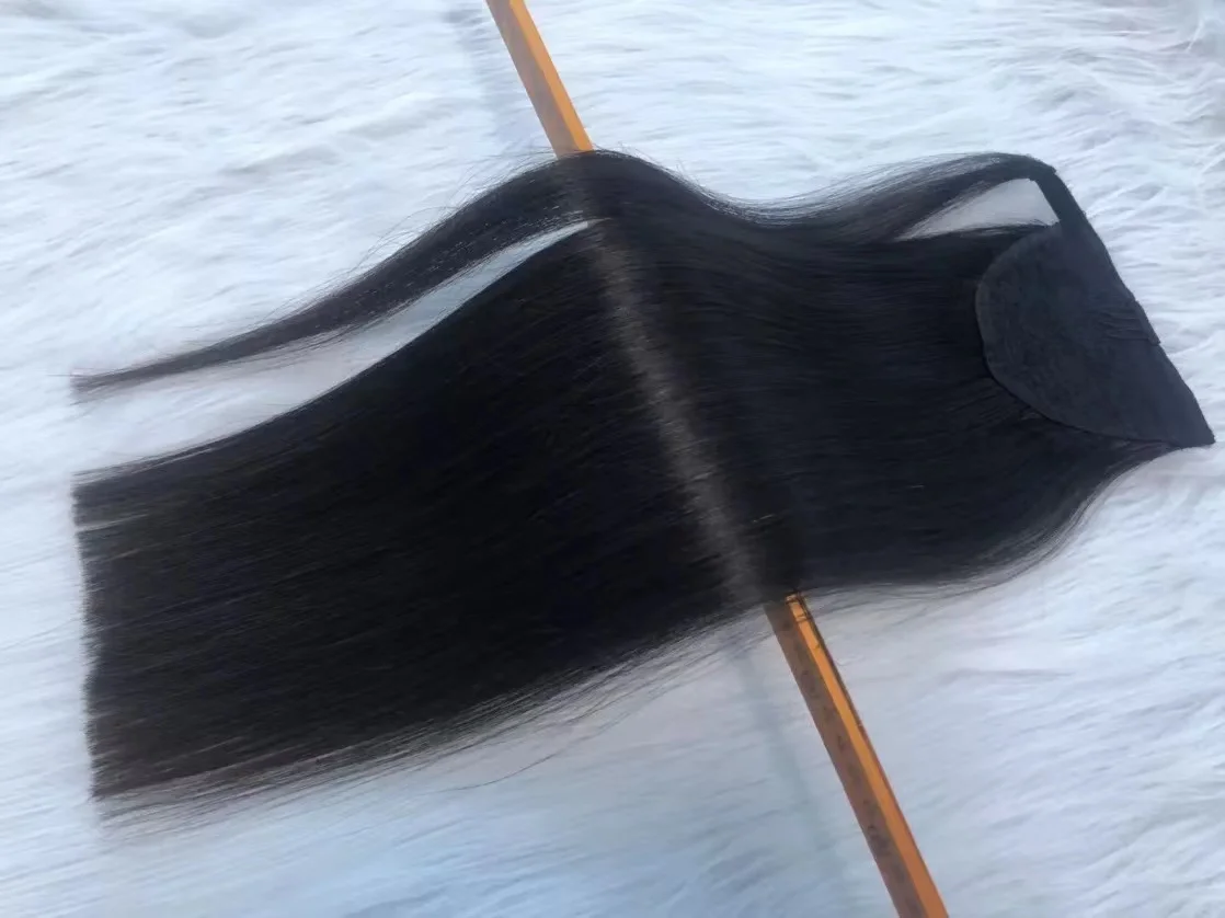 Wholesale 100% remy quality european human virgin hair color pony tail human hair extension