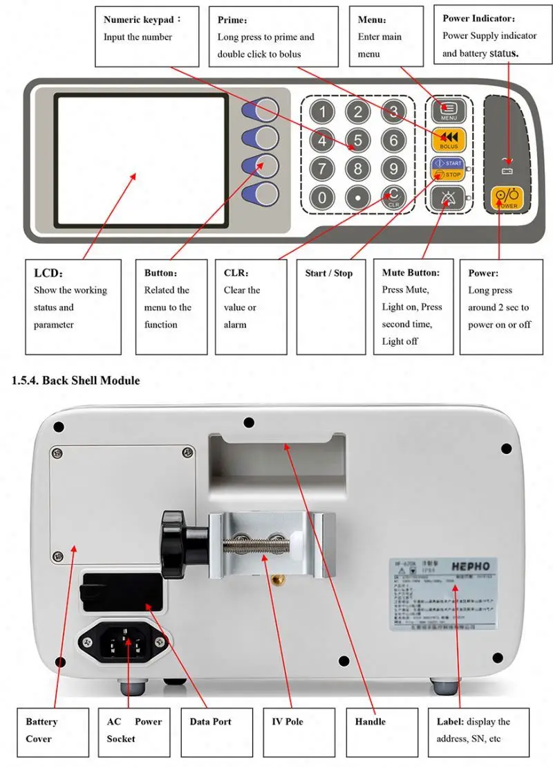 MEDSINGLONG Hot Selling Model Portable Syringe Pump LCD Syringe Pump for Vet Hospital
