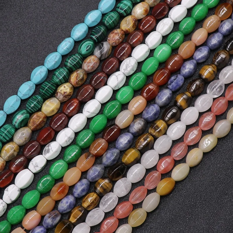 Natural agate crystal quartz stone lantern beads scattered beads melon beads diy bracelet necklace lighting accessories