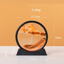 Office Desktop Glass Hourglass Creative Light Luxury 3d Quicksand Painting Ornaments