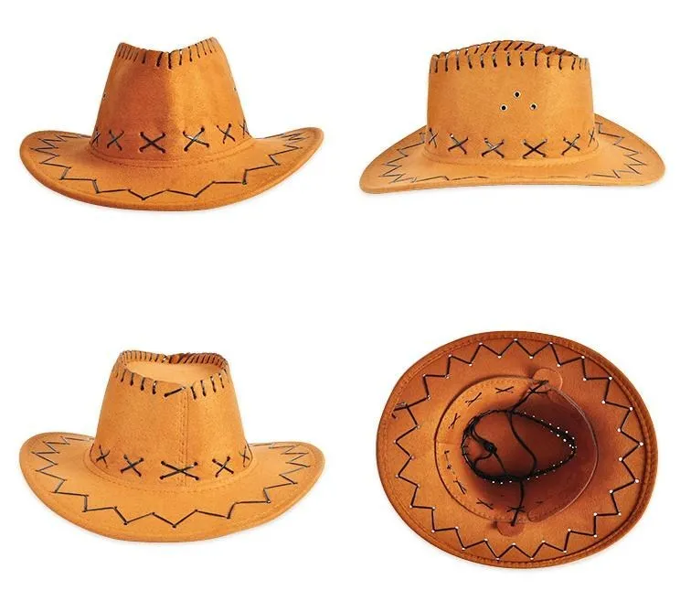 Hats & Caps Brim Hats Kids Headwear Adult Summer Outdoor Tourism Cowgirl Sun Visor Unisex Western Knight CowboyCowboy Hats