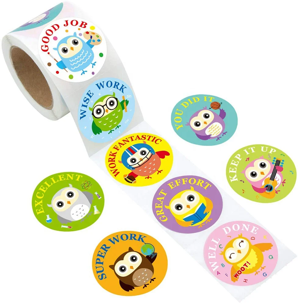 Hot Sale Reusabl  Owl Custom Scratch And Sniff Notebook Decoration Stickers