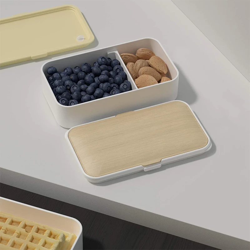 Japanese style simple insulation 2 layer bamboo lunch box lakeproof food container