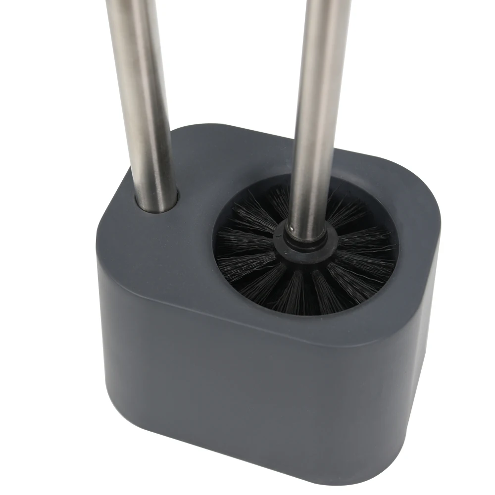 Free Standing Brushed Bathroom Paper Holder Stand Metal Rack with Shelf Roll Toilet Paper Holder with Toilet Brush Holder BTH021