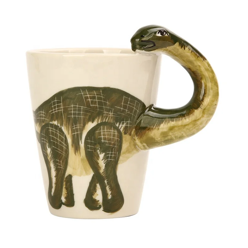 3D Dinosaur Water Cup Hand-Painted Ceramic Cup Animal Cup Painted Bone China Ceramic Mugs