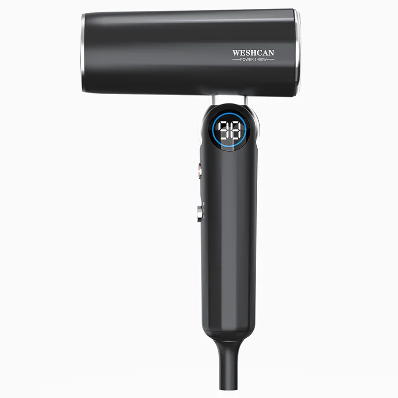 Weshcan Brand New Product High Speed Hair Dryer Foldable Ionic Hair Blow with LED  Temperature Display