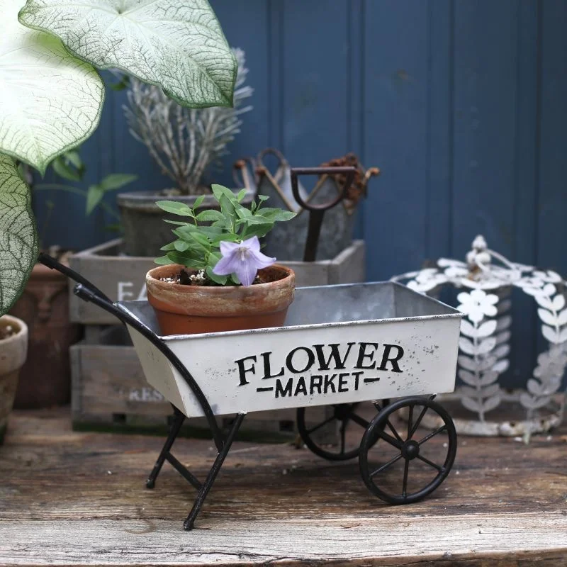 Flower Market Wagon Arrangement vintage cart prop for home and garden ornaments decorative containers