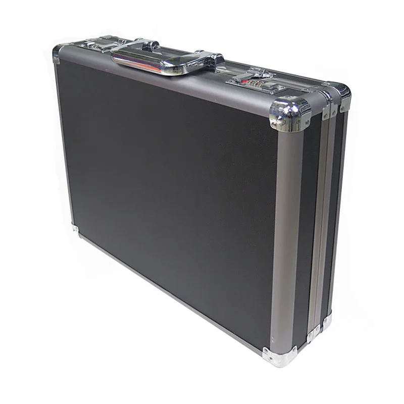 Aluminum Travel Briefcase with Dual Combination Locks, Black