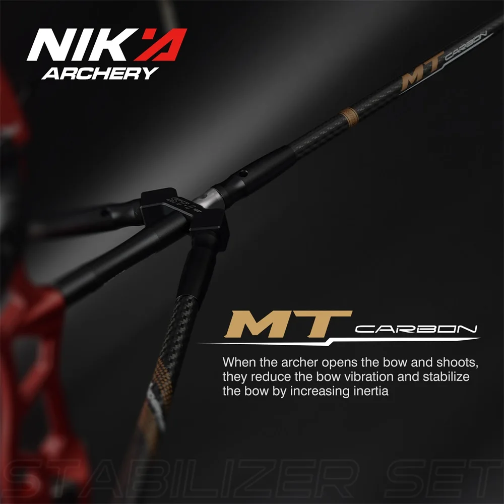 Nika Archery MT Carbon Stabilizer Set 14mm Balance Rod Extend V-Bar System Bow Stabilizer Kit