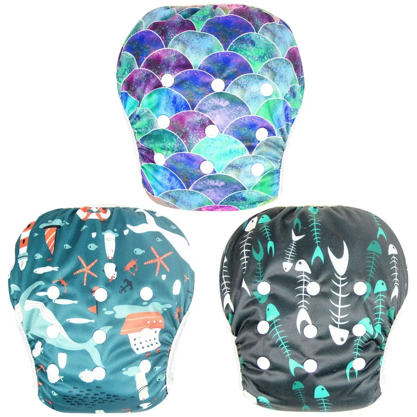 New design high quality soft lining nylon mesh nappies reusable baby swimming pants