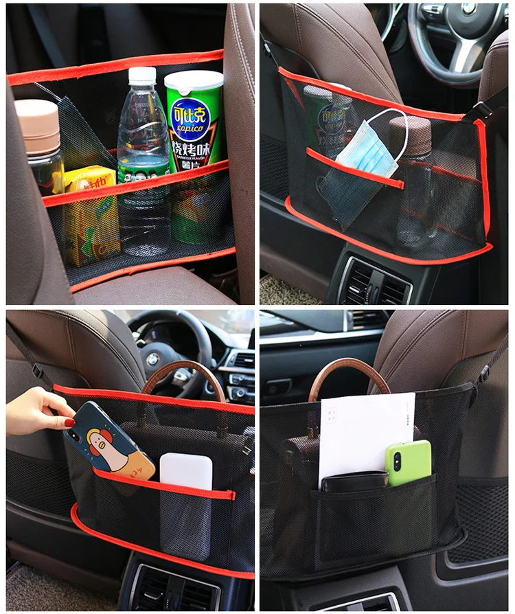 Hot sale PU leather between seat car organizer storage bags car pocket handbag holder