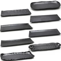 TaiYuanMei Manufacturer Beautiful Unbreakable Easy Washing Black Melamine Plates For Restaurant