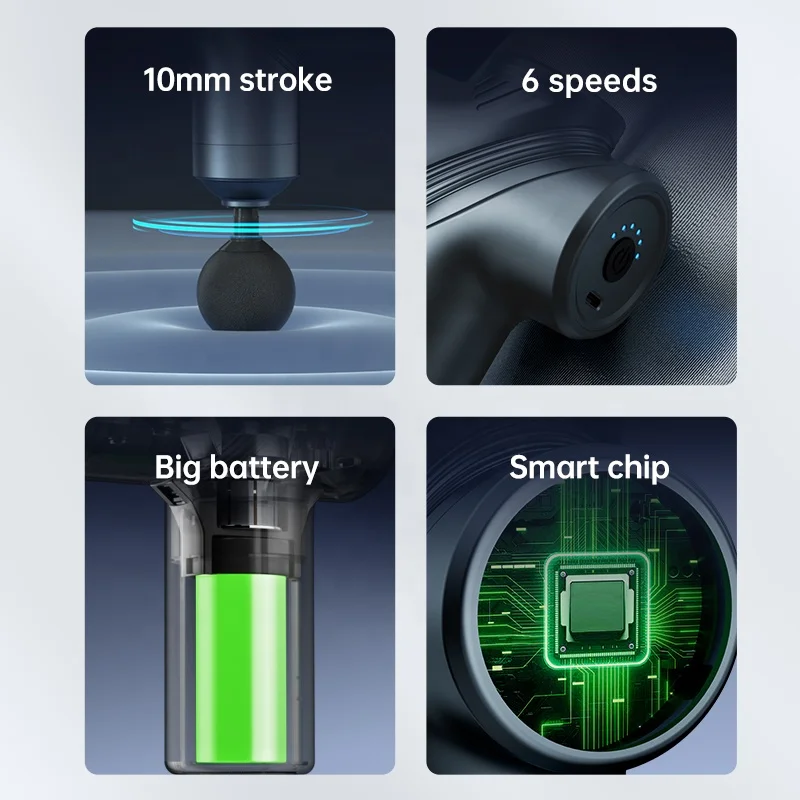 Leercon Percussion Deep Tissues Muscle with Portable Electric Handheld Body Massager for Back Neck Pain Relief Mini Massage Gun