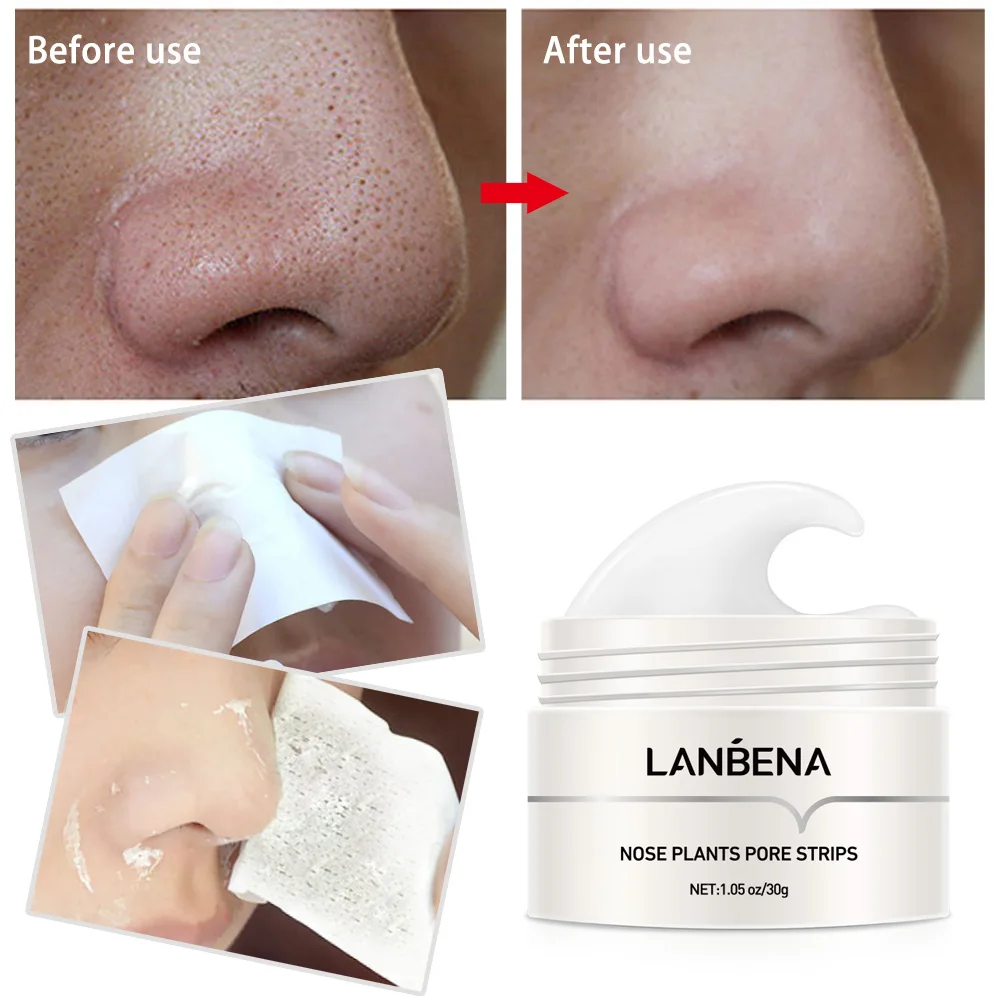 lanbena blackhead remover nose mask ac peel off mask for nose & face 60ml - deep cleansing nose phyto pore strips