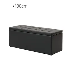 Large Leather Upholstered Seat Stool Shoe Rack Waterproof Organizer Folding Storage Bench Ottoman