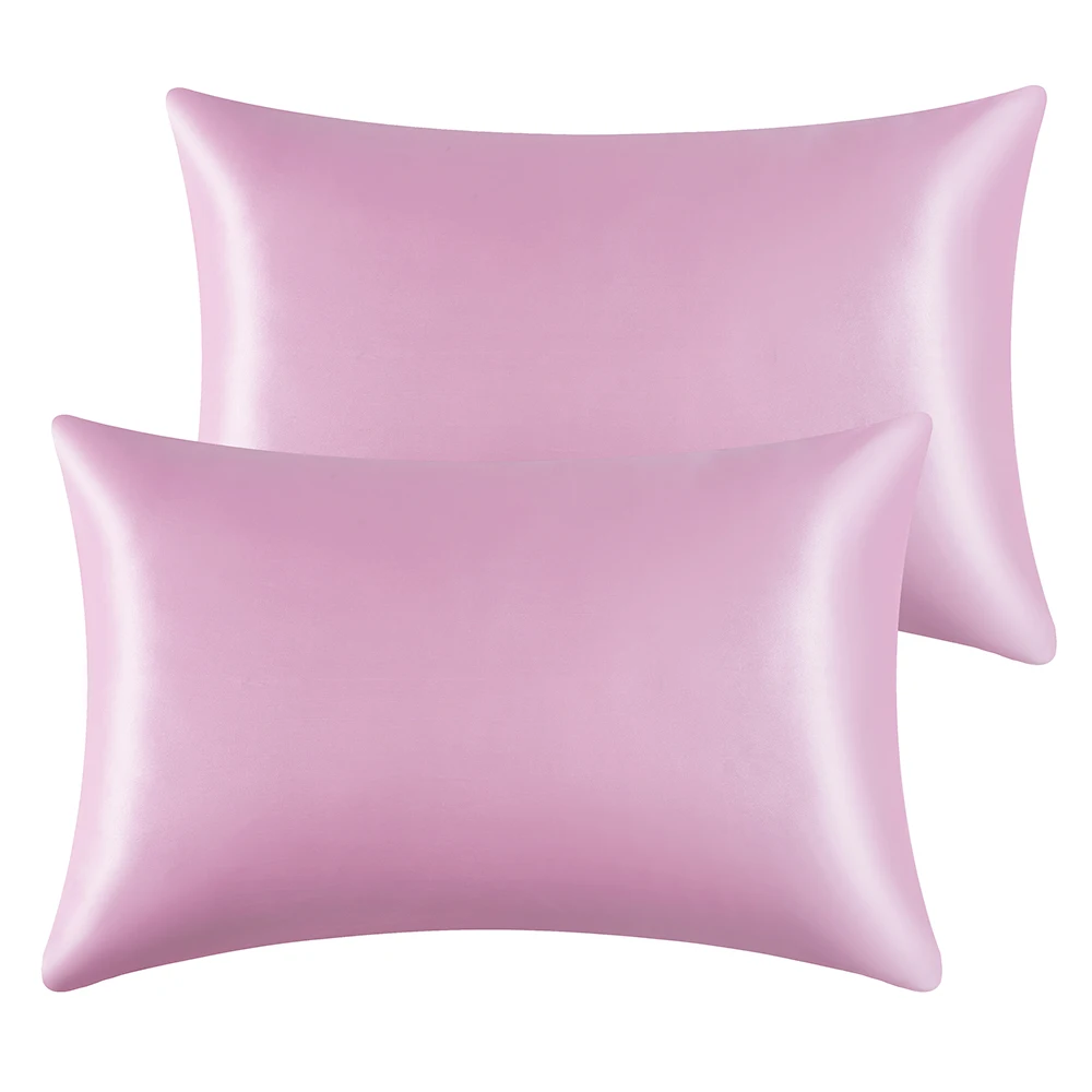 Soft Than Silk 2pc Satin Pillowcase Set Envelope Satin Pillow case Custom logo Pillow Covers for Hair and Skin