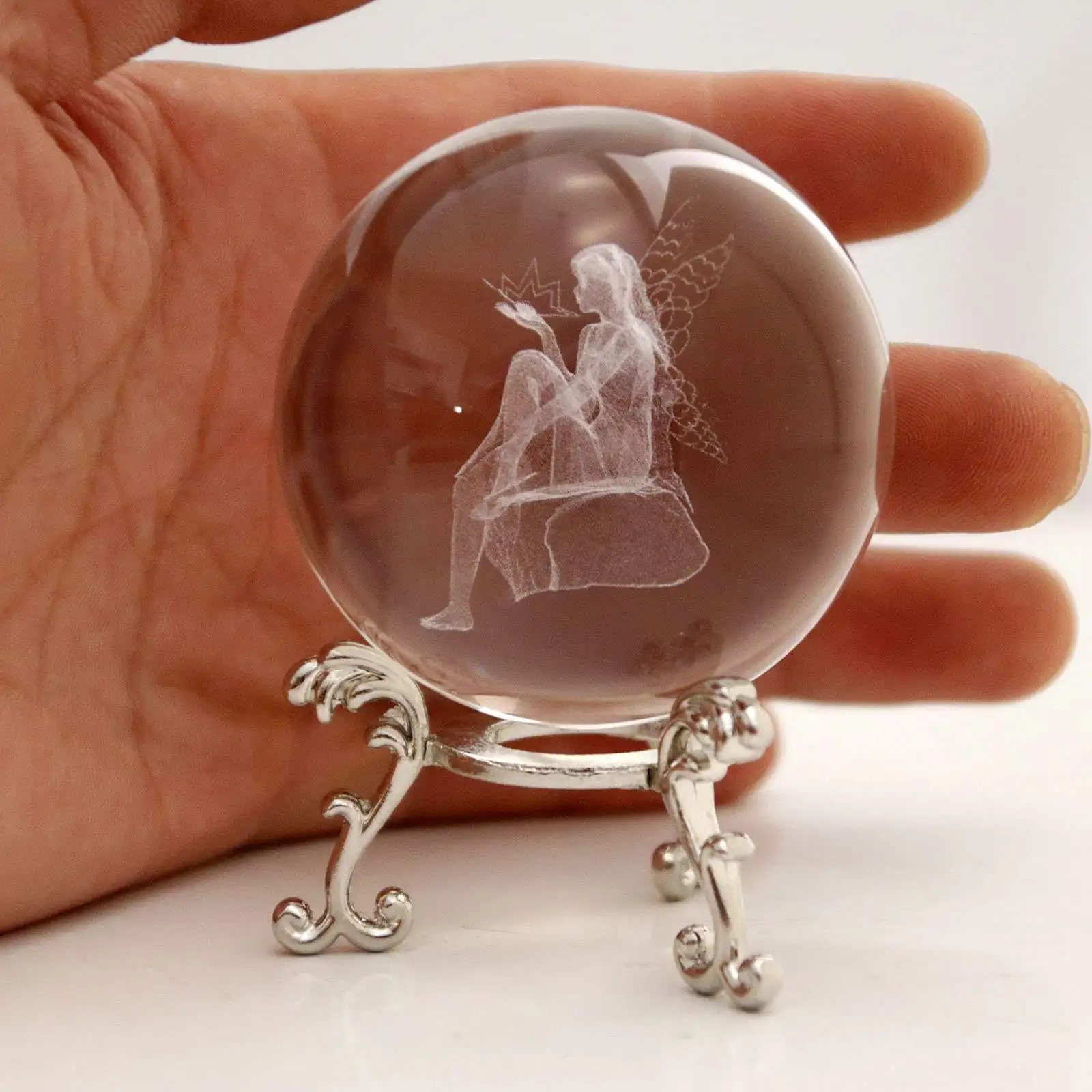 JY оптовая продажа лучший дизайн бабочка фея Модель заказной размер 3d лазерный хрустальный шар